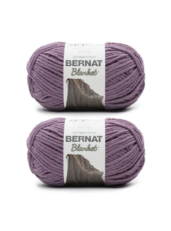 Bernat Blanket Shadow Purple Yarn - 2 Pack of 300g/10.5oz - Polyester - 6 Super Bulky - 220 Yards - Knitting/Crochet
