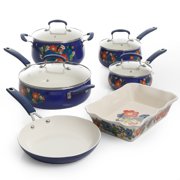 The Pioneer Woman Floral Pattern Ceramic Nonstick 10-Piece Cookware Set