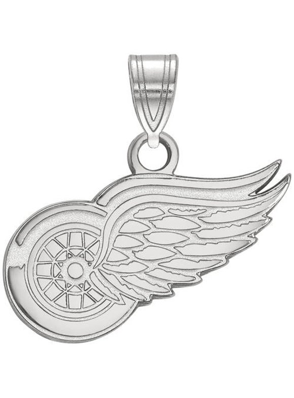 LogoArt Sterling Silver Rhodium-plated NHL Detroit Red Wings Small Pendant