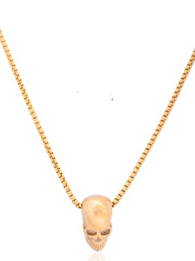 Ed Jacobs Gold Stainless Steel Skull 24" Necklace