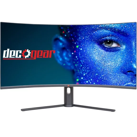 Deco Gear 34" 3440x1440 21:9 Ultrawide Curved Monitor, 180Hz, HDR10, 4000:1, 6ms, 99% sRGB, 16.7M Colors, Adaptive Sync