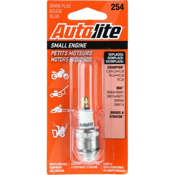 Autolite Small Engine Spark Plug, 254 for Select Chainsaws, Trimmers, Weed Eaters, and Engine Power Equipment