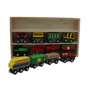 JANDEL 12 PCS Wooden Train Set Train Toys Sets For Kids Toddler Boys Girls & Gift Compatible with Other Tracks