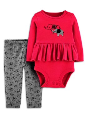 Child of Mine by Carter's Long Sleeve Bodysuit & Pant, 2pc Outfit Set