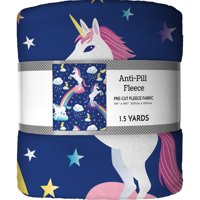 David Textiles Inc. 1.5 yard x 60" 100% Polyester Heavenly Plush Fleece Unicorn Dreams Precut Sewing & Craft Fabric, Blue|Pink|Multicolor