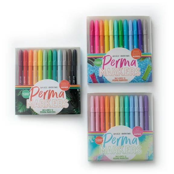 Art 101 Creative Tools Perma Markers Set in 3 Assorted Color Schemes