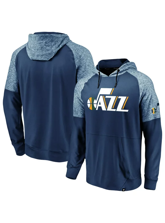 Men's Fanatics Branded Navy Utah Jazz Made To Move Space Dye Raglan Pullover Hoodie