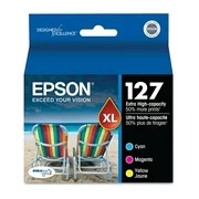 Epson 127 DURABrite Ultra Extra High-Yield Ink, Cyan/Magenta/Yellow, 3/PK