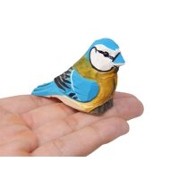 Blue Jay Wooden Carved Figure - Miniature, Handmade, Blue Bird, Bluejay, Small Animal