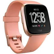 (Refurbished) Fitbit Versa Smart Watch, Peach/Rose Gold Aluminium, One Size (S & L Bands Included)