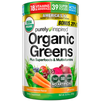 Purely Inspired Organic Super Greens Powder with Superfoods & Multivitamins, Naturally Flavored, 24 servings (8.6oz)