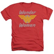 Trevco Dc-Wonder Wings - Adult Heather Tee - Red, Large