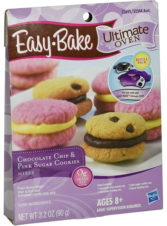 Hasbro Easy Bake 5000 Ultimate Oven Chocolate Chip & Pink Sugar Cookies Refill Pack Playset