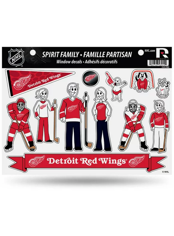 NHL Detroit Red Wings Family Decals Sheet
