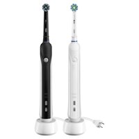 Oral-B Pro 1000 CrossAction Electric Toothbrush, Black, White, 2 Pack