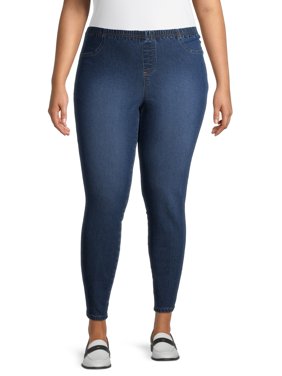 Just My Size Women's Plus Size Pull On Stretch Denim Jegging