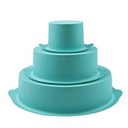 Webake Round Cake Pan Set Silicone Cake Molds Baking Pans for 3 Tier Cake Layer Tin, 8 Inch, 6 Inch, 3 Inch for Birthday, Wedding Anniversary, Halloween, Christmas Party