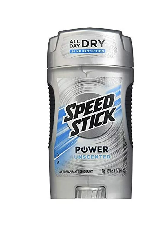 Speed Stick By Mennen Power Antiperspirant And Deodorant Solid, Unscented - 3 Oz, 3 Pack, Men