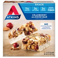 Atkins Snack Bar, Cranberry Almond, Keto Friendly, 5 Count