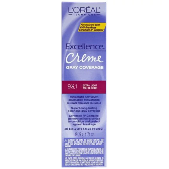 L'Oreal Excellence Creme Permanent Hair Color, Extra Light Ash Blonde #9 1/2.1, 1.74 oz (Pack of 2)
