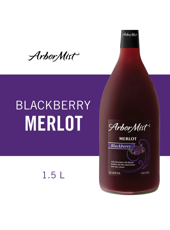 Arbor Mist Blackberry Merlot Sweet Red Fruit Wine, New York, 1.5L Glass Bottle