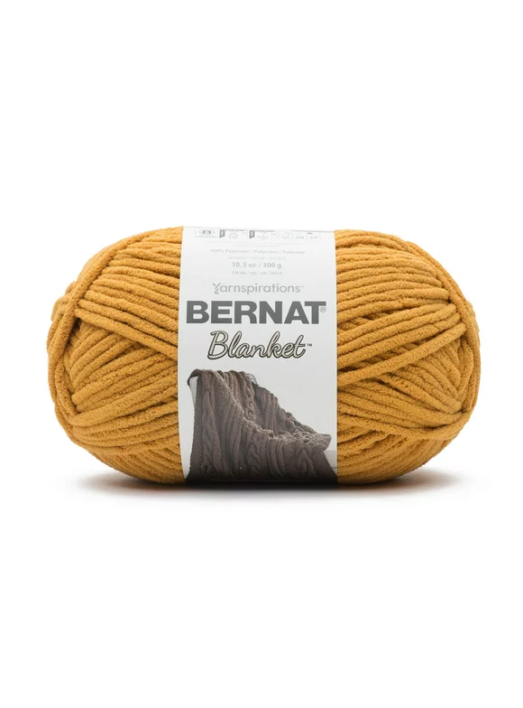 Bernat Blanket #6 Super Bulky Polyester Yarn, Burnt Mustard 10.5oz/300g, 220 Yards