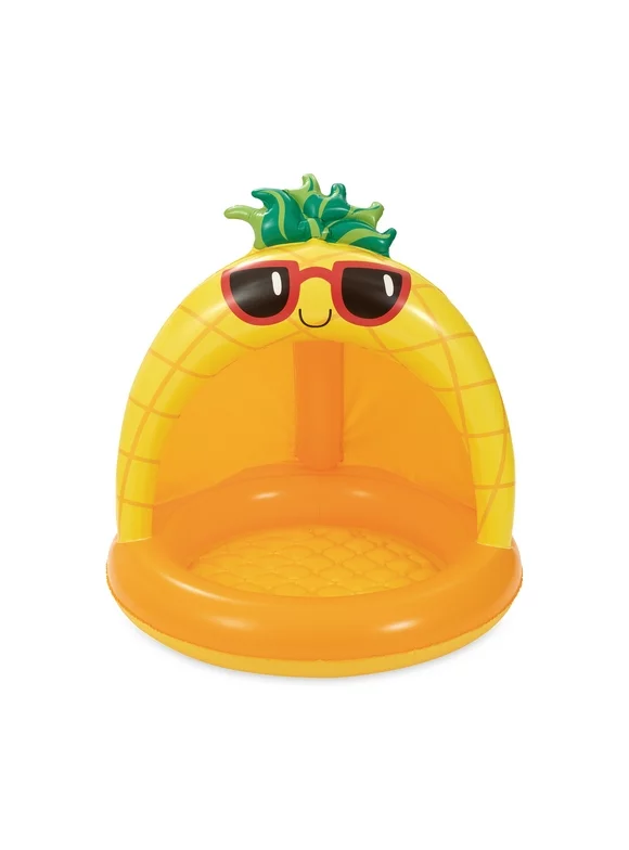Play Day Inflatable Pineapple Shade Pool, Orange, Ages 1-3, Unisex