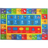 KC Cubs Playtime Collection ABC Numbers and Shapes Educational Polypropylene Area Rug; Available in Multiple Sizes