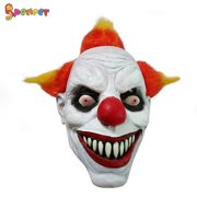 Spencer Halloween Scary Clown Mask Latex Full Face Evil Creepy Horror Joker Mask with Red Hair Cosplay Costume