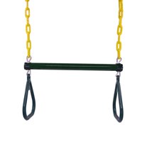 Ktaxon 18" Trapeze Swing Bar with Rings Heavy Duty Chain Swing Set Accessories Green