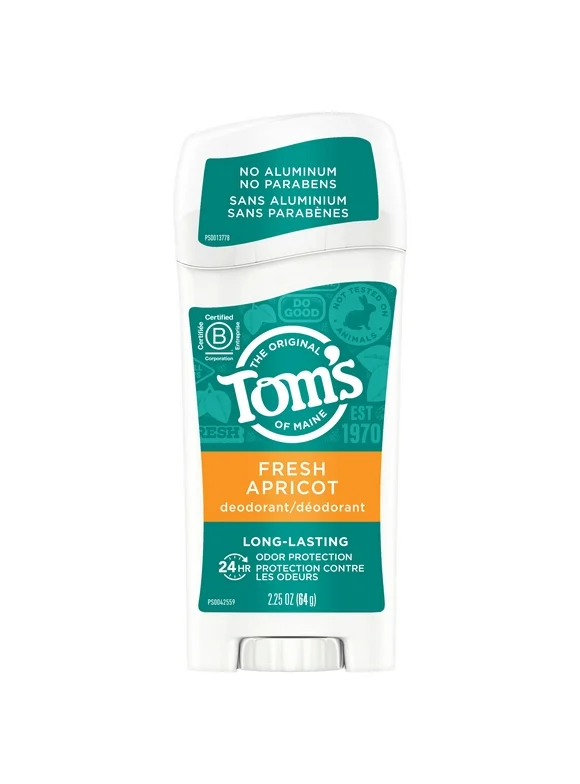 Tom's of Maine Long Lasting Natural Deodorant, Fresh Apricot, 2.25 Oz.