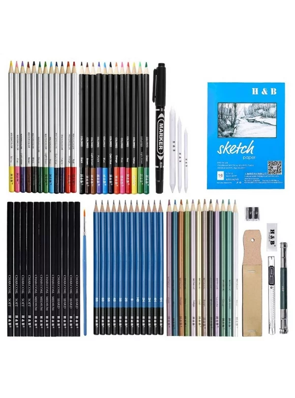 Drawing Kit Artists Supplies, 72-Piece Artists Drawing Sets Graphite Art Pencils for Adults Teens Kids for Drawing and Shading Sketchbook Drawing Supplies
