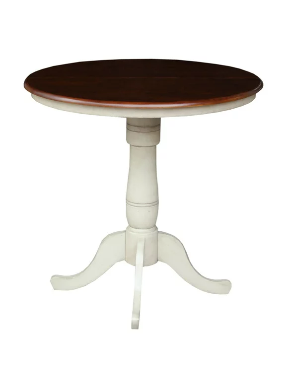 International Concepts Raymond 36 in. Round Pedestal Counter Height Table with Leaf
