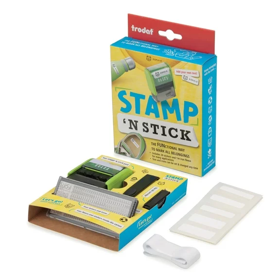Trodat Stamp N Stick - DIY Self-Inking Stamp Kit to Mark All of Your Belongings