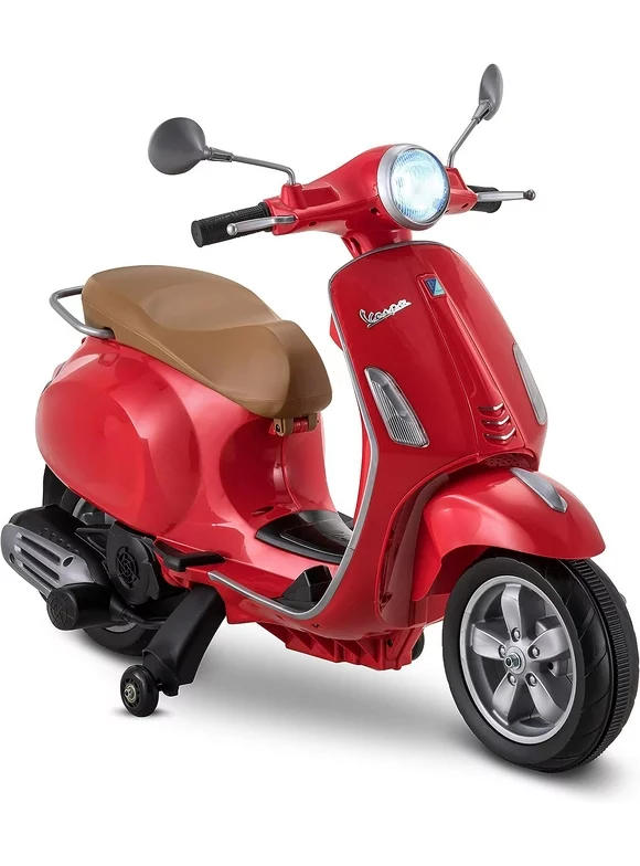 Kid Trax Vespa Toddler Scooter Electric Ride-on Toy, 3-5 Years Old, 6 Volts, Max Weight 60 lbs, Red