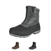 Nortiv 8 Mens Winter Warm Insulated Waterproof Snow Boots Hiking Winter Outdoor Snow Boots 170410 Grey/Black Size 11