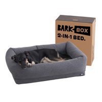 Barkbox 2-in-1 Memory Foam Cuddler Dog Bed | Plush Orthopedic Joint Relief Crate Lounger or Donut Pillow Bed, Machine Washable + Removable Cover | Waterproof Lining | Includes Toy
