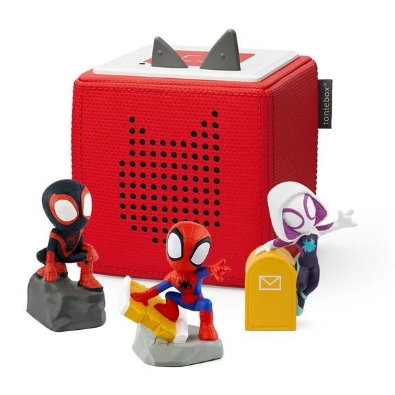 Tonies Toniebox Audio Player Bundle with Marvel's Spidey & His Amazing Friends, Red: Weight: 3 lbs