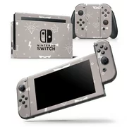 Tan Doodles with Lightning - Skin Wrap Decal Compatible with the Nintendo Switch Console + Dock + JoyCons Bundle