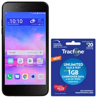 Tracfone LG Rebel 4 LTE, 16GB Black - Grade A Refurbished Prepaid Smartphone with $20 Plan