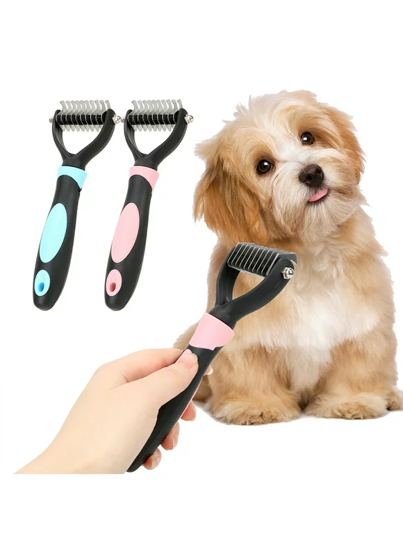 Pet Cat Dog Open Knot Comb Stainless Steel Double-sided Grooming Tool