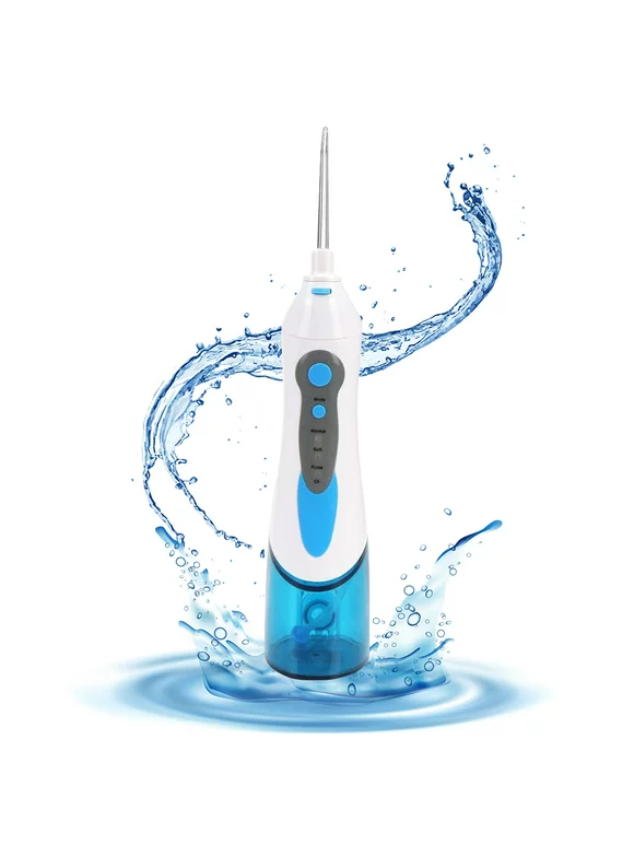Portable and Rechargeable Cordless Water Flosser Teeth Cleaner, Professional Dental Oral Irrigator, 360 Rotating Nozzle Gum Care, and Sensitivity Relief