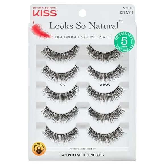 KISS USA Looks so Natural False Eyelashes Multipack, 01, Black