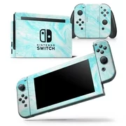 Bright Blue Textured Marble - Skin Wrap Decal Compatible with the Nintendo Switch Console + Dock + JoyCons Bundle
