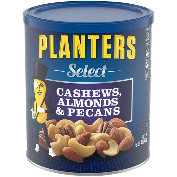 Planters Select Cashews, Almonds & Pecans, 15.25 oz Canister