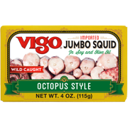 (3 Pack) Vigo Jumbo Squid in Soy and Olive Oil, 4 oz Can
