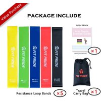 Fit Pride Resistance Bands, Workout bands, Exercise Bands with 5 Sets of Different Tension Level for Physical Therapy, Strength Training and Home Workout with Carry Bag