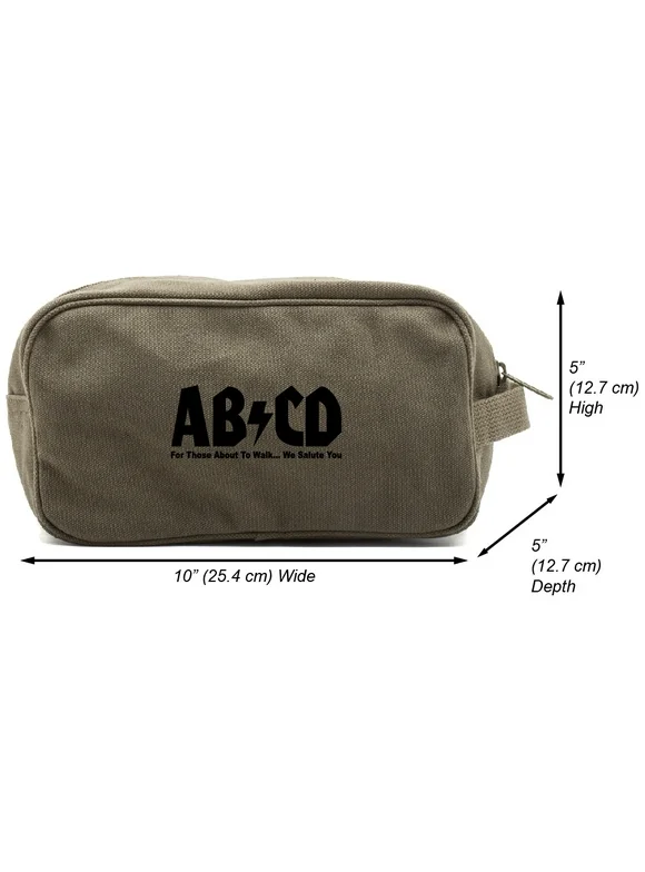 ABCD Canvas Shower Kit Travel Toiletry Bag Case in Olive