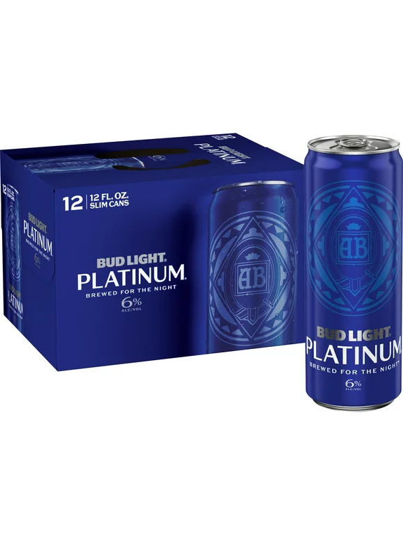 Bud Light Platinum Beer, 12 Pack Beer, 12 FL OZ Cans, 6% ABV