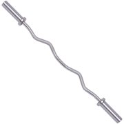 Everyday Essentials Olympic Super Curl Barbell Curl Bar, 48 inch (350 lb Weight Capacity), Silver (CB4S)